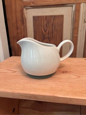 Pfaltzgraff White Ceramic Creamer Pitcher with Green Accent